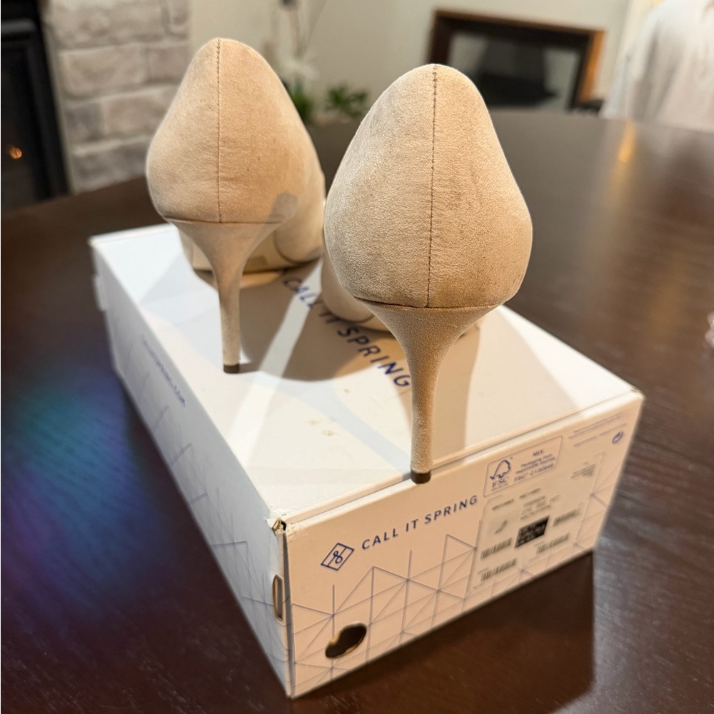 Call It Spring Beige Heels - Picture 3 of 4